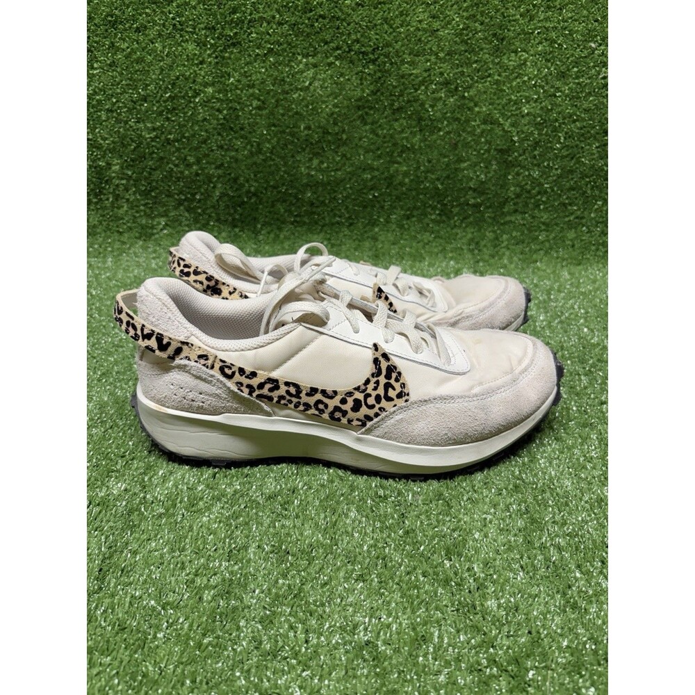 Nike Waffle Debut Women’s Low Top Lace-Up Sneakers Leopard Print 10 HF1856-001